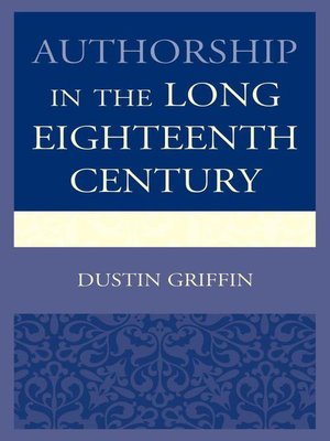 cover image of Authorship in the Long Eighteenth Century